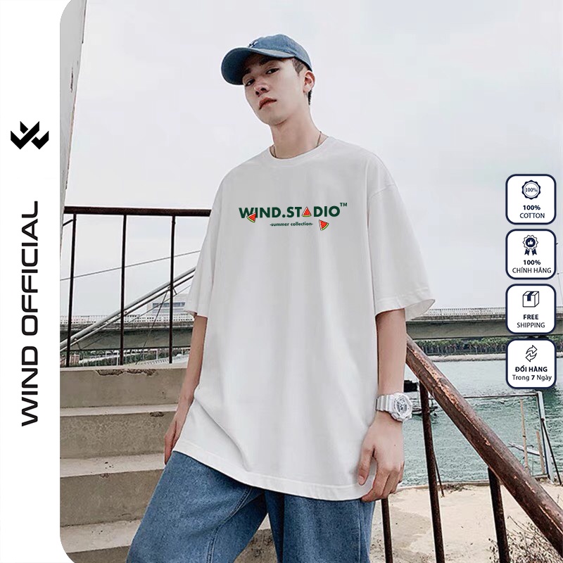 Áo thun tay lỡ unisex form rộng WIIS phông oversize bản Premium Dưa Hấu nam nữ ulzzang