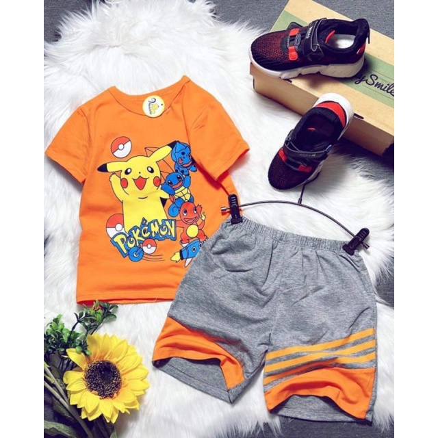 Bộ tay ngắn quần ngố bé trai thun cotton 4 chiều mềm mát