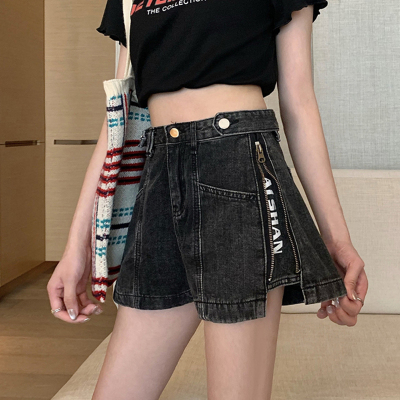 Quần Short Denim Lưng Cao Phong Cách Retro Hàn Quốc Cho Nữ
