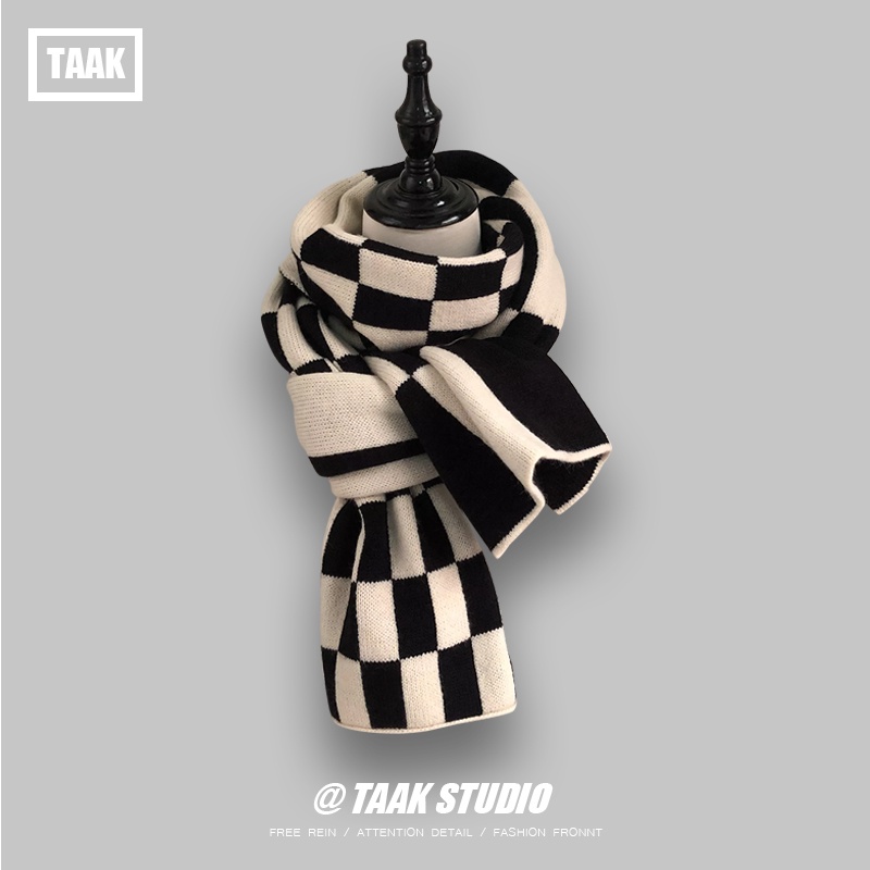 Khăn Choàng Len Dệt Kim Dày Dặn Giữ Ấm Mùa Đông Phiên Bản Hàn Quốc Cho Nữ Sinh