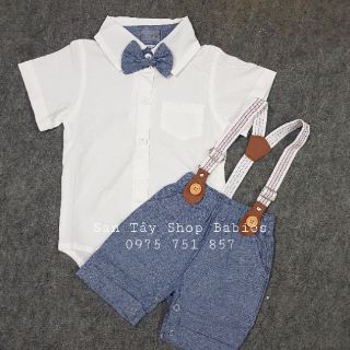 Bộ quần áo yếm khủng long cho bé