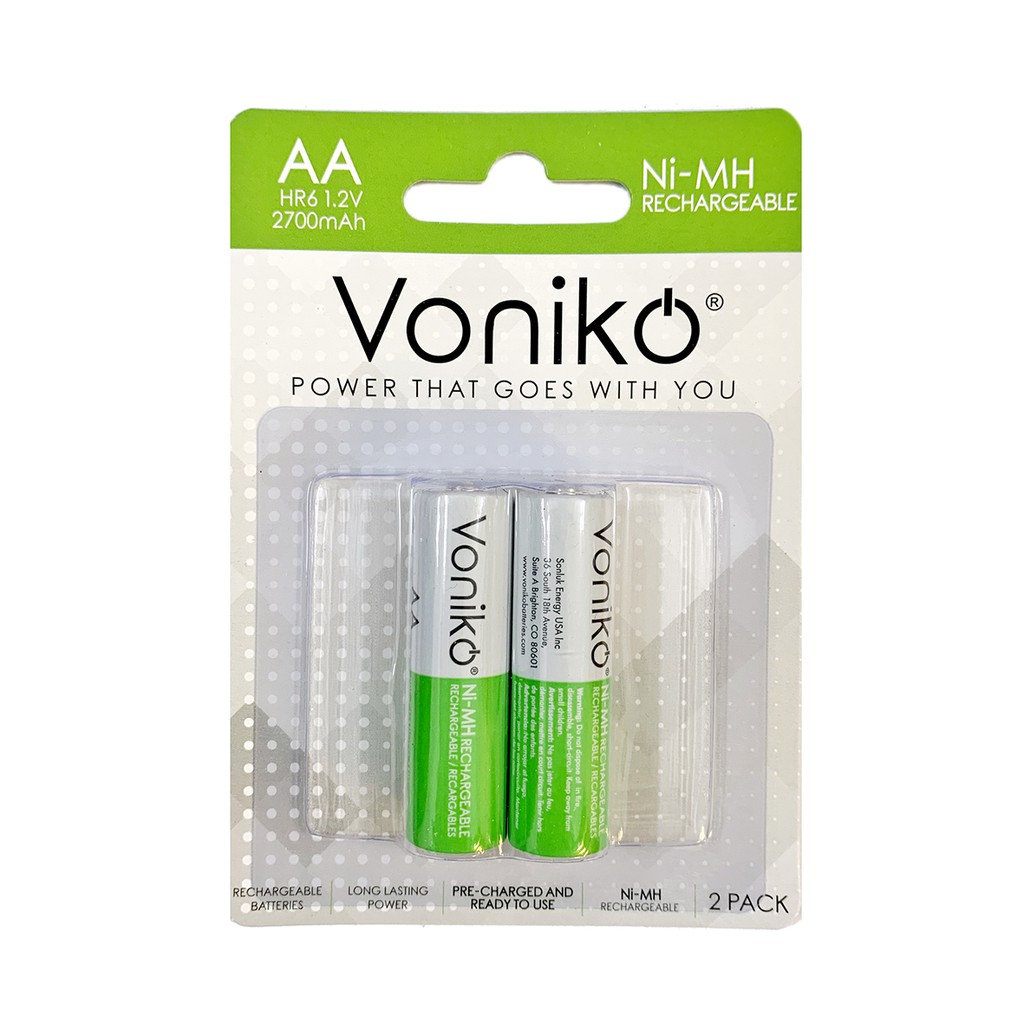 Pin sạc VONIKO USA AA HR6 1,2v 2700mAh 2 vỉ 4 viên