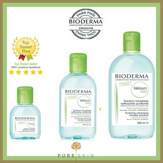 Nước tẩy trang làm sạch nhẹ nhàng Bioderma Sebium H20 da hỗn hợp, dầu, mụn 100ml~250ml~500ml