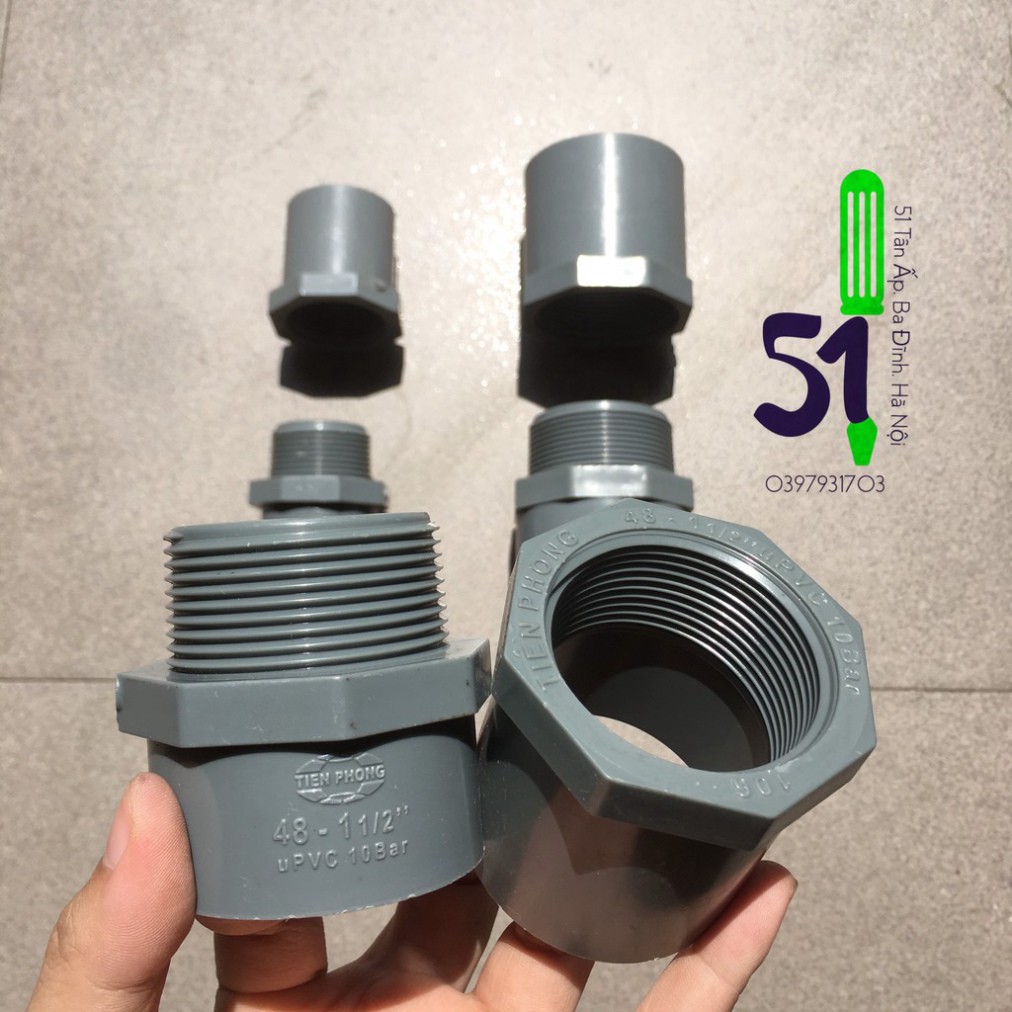 Nối răng trong - răng ngoài | Măng sông ren trong - ren ngoài 42, 48, 60 PVC sino