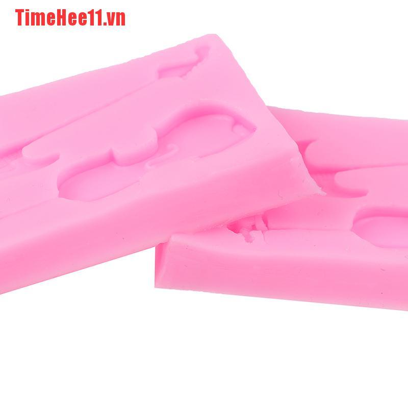 【TimeHee11】Musical Instrument Chocolate Silicone Mold Guitar And Violin Shape