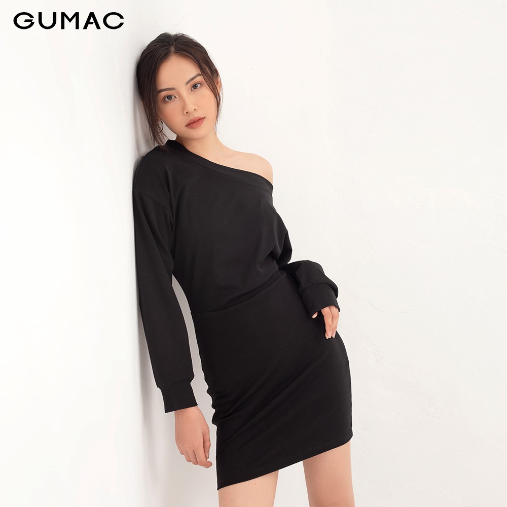 [Mã WABRGU50 giảm 10% đơn 250K] Đầm thun nữ GUMAC tay dài bẹt vai, đủ màu đủ size DA1291 | BigBuy360 - bigbuy360.vn