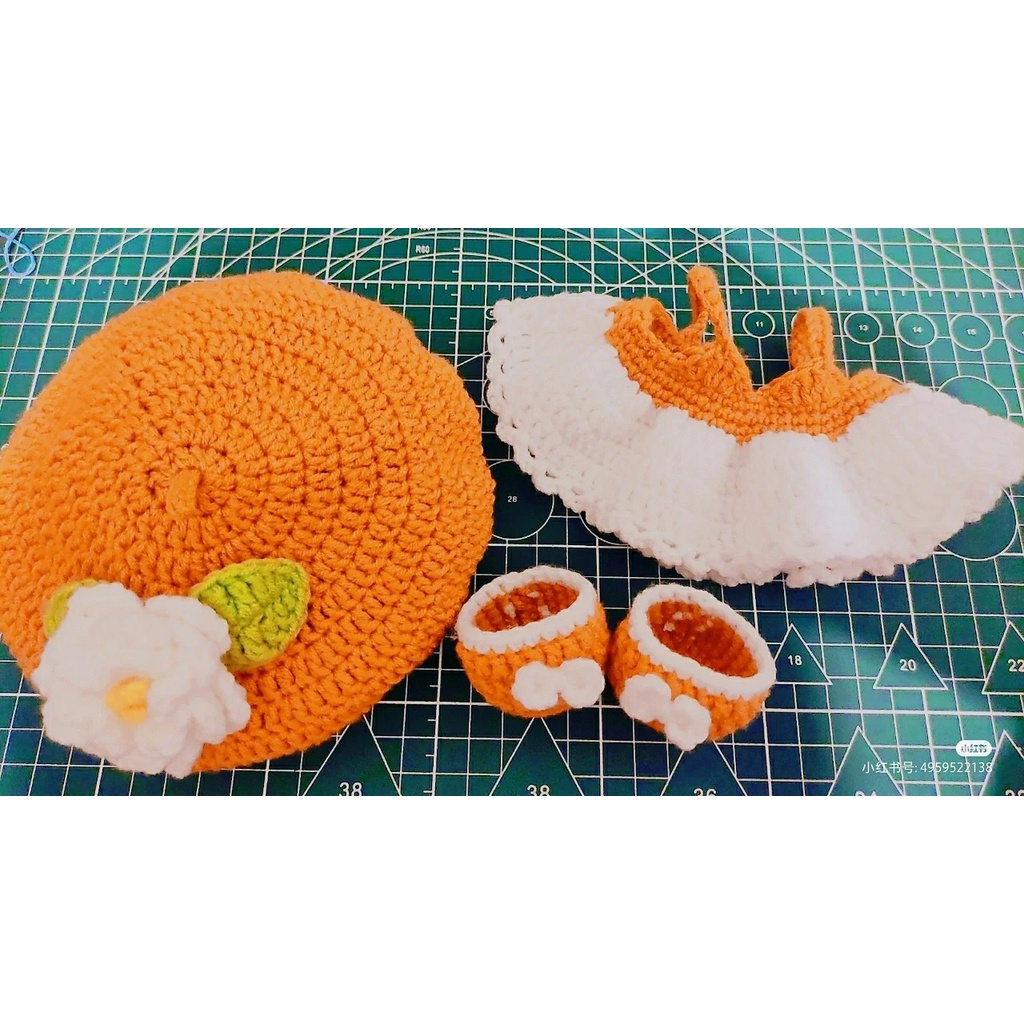 Outfit doll 10cm, 20cm- Cam quýt dành dành