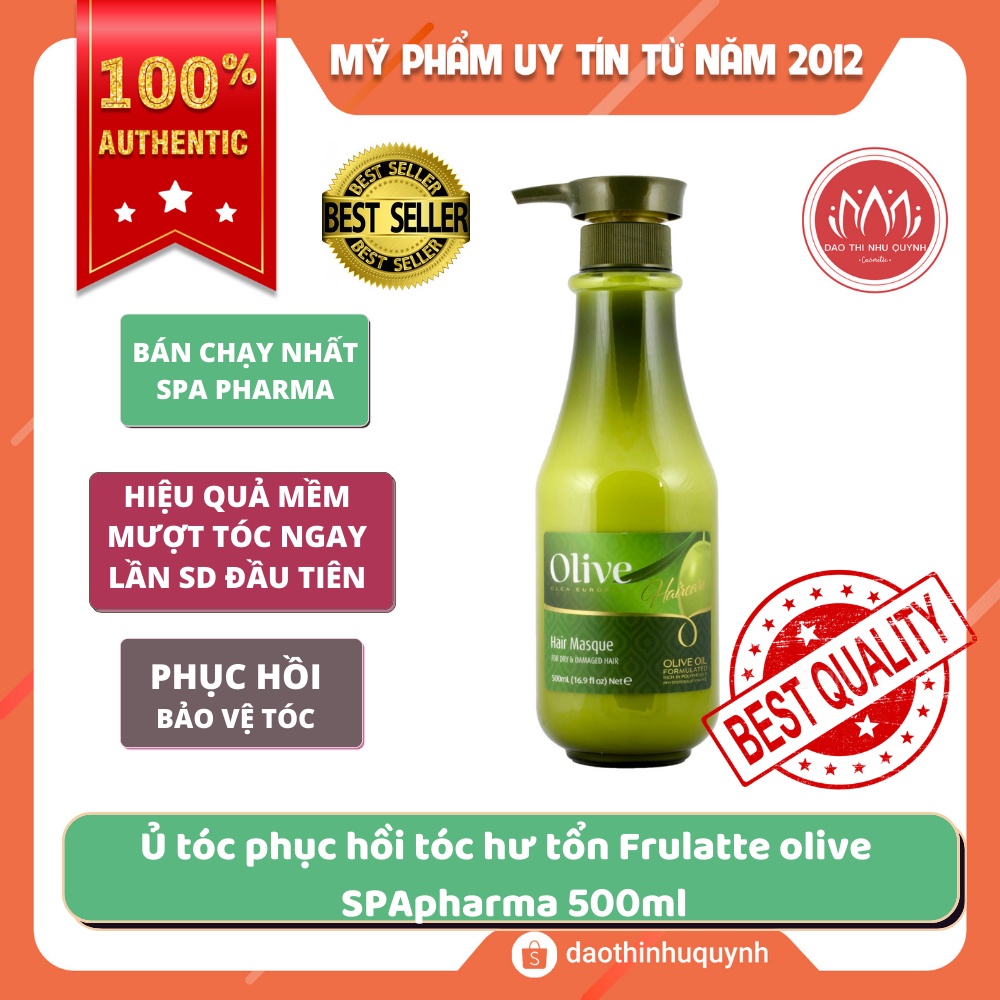Mặt Nạ Ủ Tóc Hư Tổn Spa Pharma Frulatte Olive Hair Masque For Dry &amp; Damaged Hair 500ml