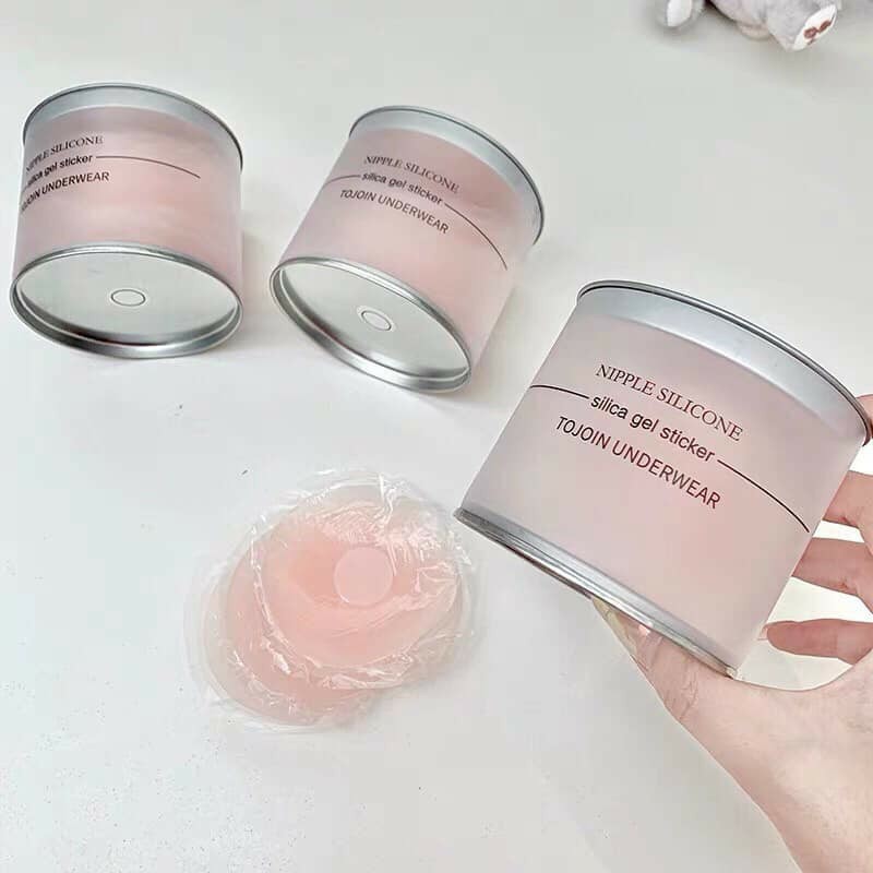 Flashsale Miếng dán ngực Silicone siêu mỏng siêu nhẹ siêu dính - Hộp Hồng có 10 miếng dán