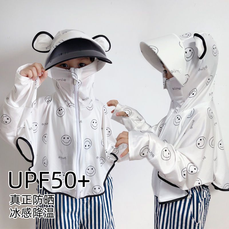 Áo Khoác Chống Nắng Chống Tia Cực Tím Kèm Khẩu Trang Thiết Kế Dễ Thương Thời Trang Mùa Hè Cho Bé
