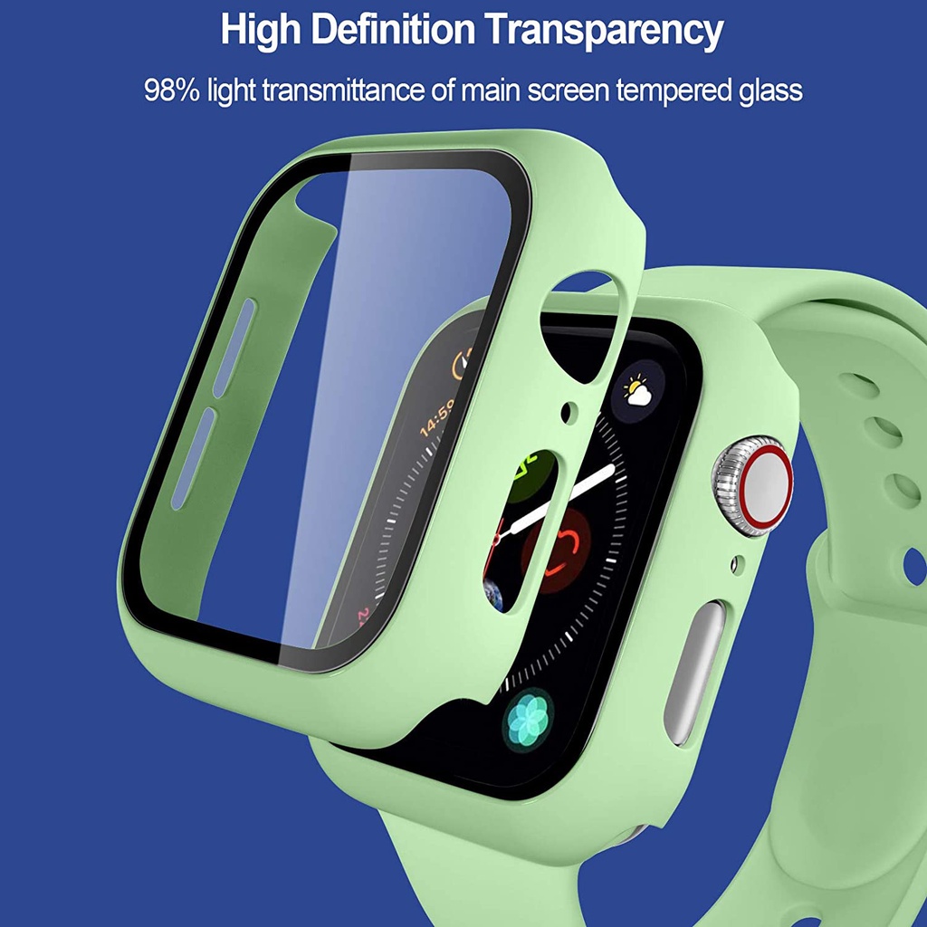 Kính Bộ Ốp silicone + Dây Đeo + Hộp Đựng Cho Đồng Hồ Thể Thao Apple watch series 7 41mm 45mm 44mm 40mm correa 38mm 42mm 6 5 3 4 se