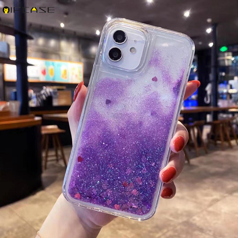 Ốp Điện Thoại Mềm Trong Suốt Chống Sốc Phối Kim Tuyến Nước Cho iPhone 14 Plus 13 12 Pro Max Mini