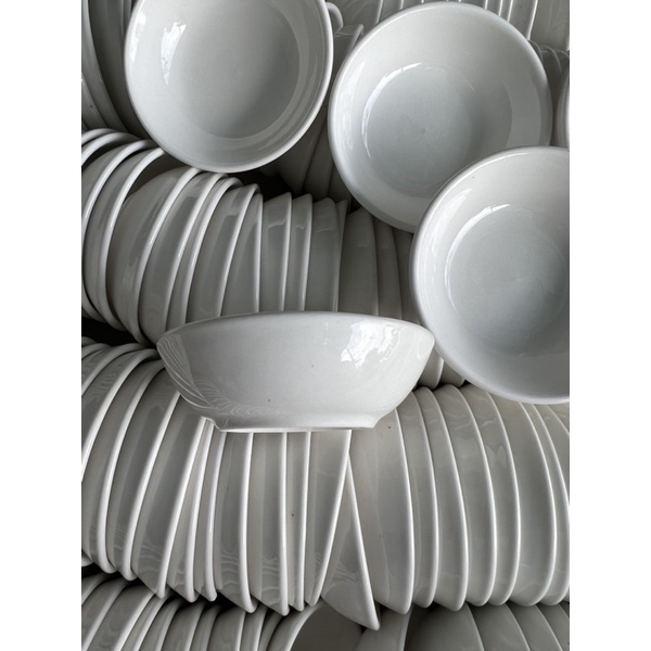 Set 5 Chén bánh bèo bi, Chén sứ bánh bèo nhỏ, nước tương, Chén muối tiêu