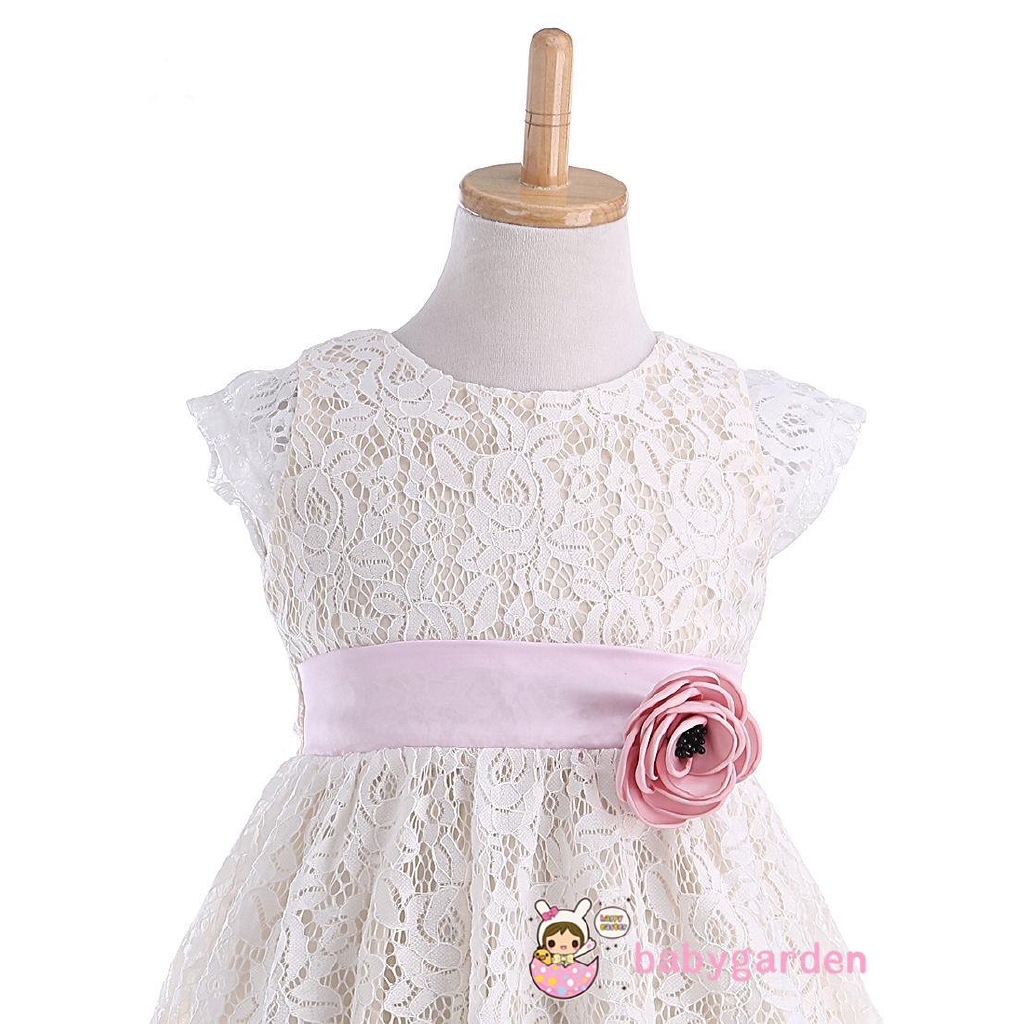 Đầm Công Chúa Phối Ren Cho Bé Gái