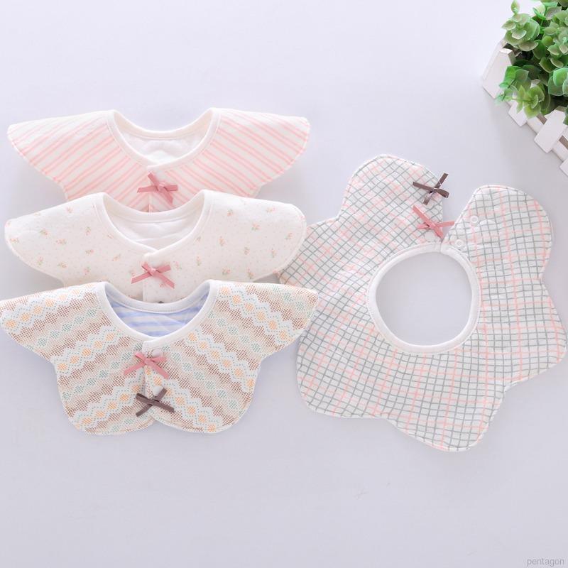 Yếm Ăn Cotton Chống Thấm Nước Xoay 360 Độ Cho Bé