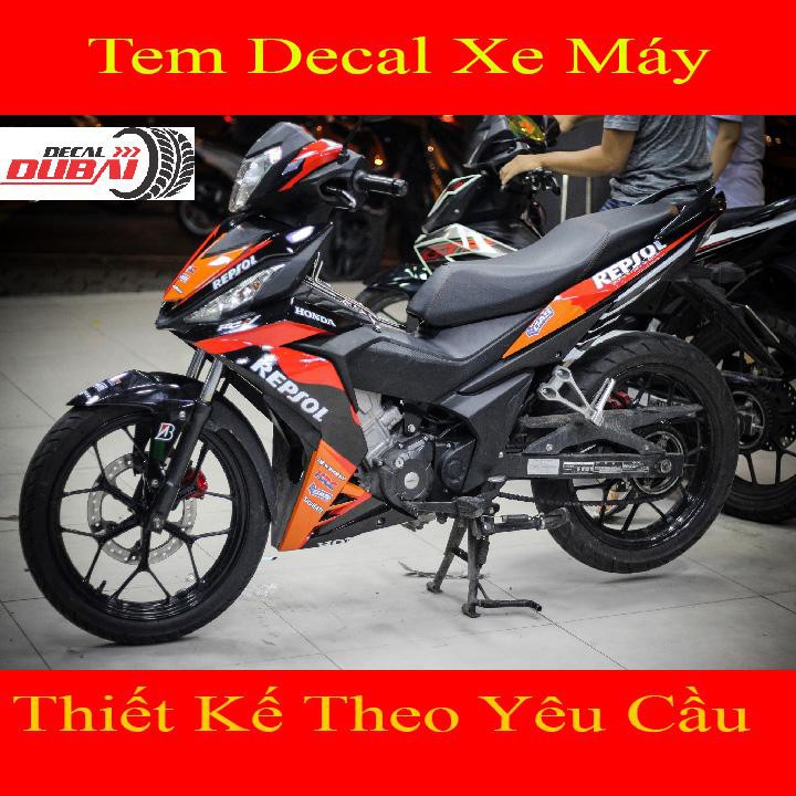 Tem Trùm Dán Xe Winner Đen Cam Repsol