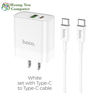 Bộ sạc nhanh 18w hoco c80 + cáp sạc type c - type c cho android - bh 1 năm chính hãng - hoàng yến computer