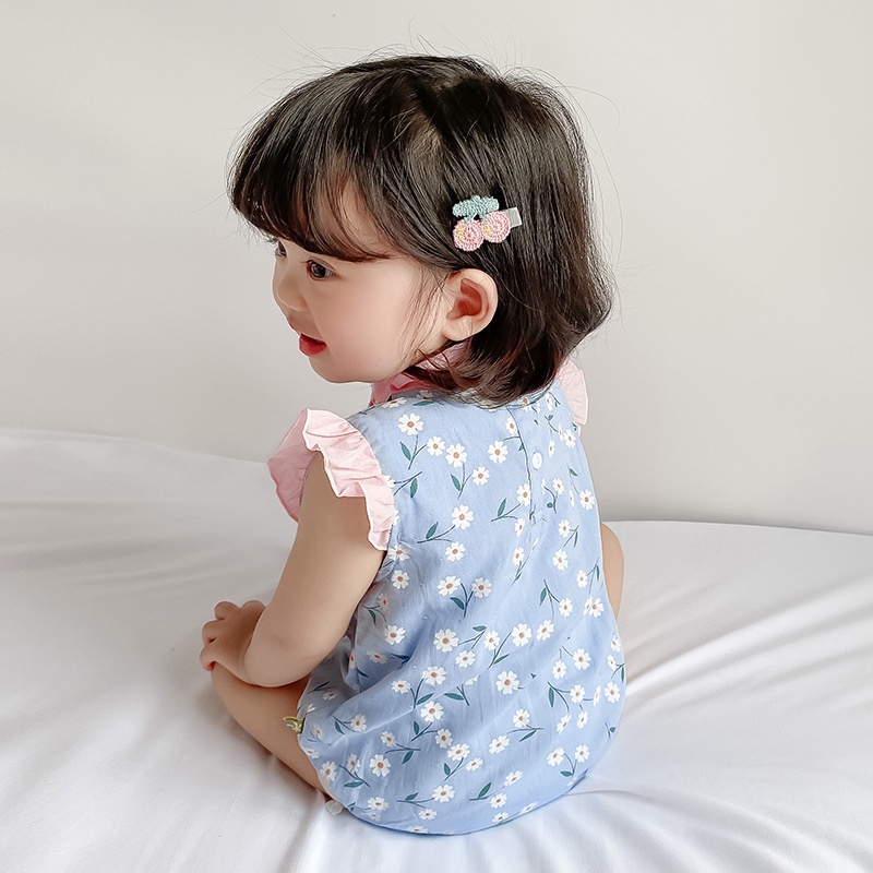 Bộ Áo Liền Quần Một Mảnh In Họa Tiết Hoạt Hình Phong Cách Hàn Quốc Thời Trang Mùa Hè Cho Bé