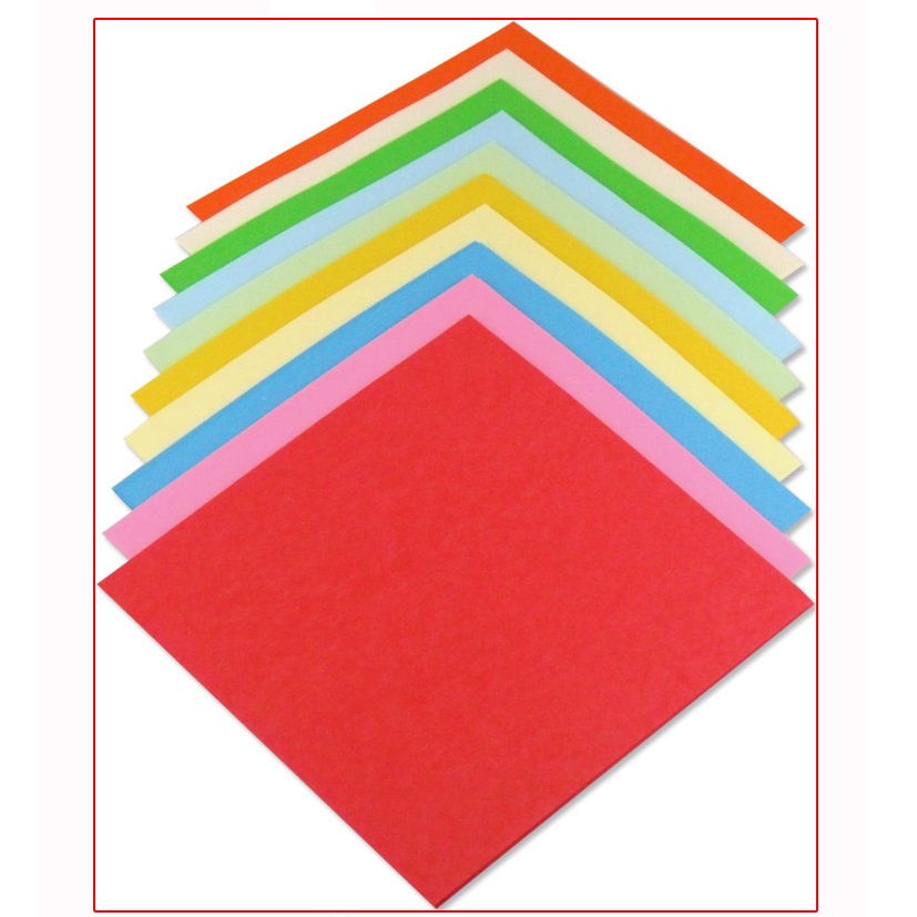 Set 100 tờ giấy thủ công gấp Origami nhiều màu cho bé tập gấp giấy luyện khéo tay