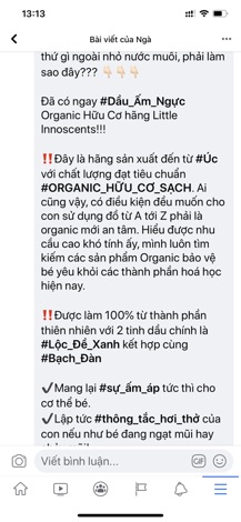 Dầu ấm ngực Organic Mother & baby hàng chính hãng Úc