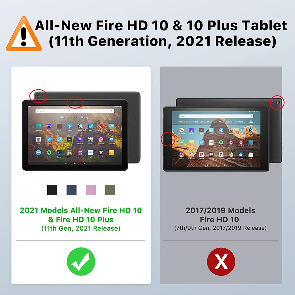 Bao Da Máy Tính Bảng PU Mỏng Có Giá Đỡ Cho Amazon Kindle Fire HD 10 &amp; 10 Plus tablet (11th Gen 2021) 10.1 &quot;