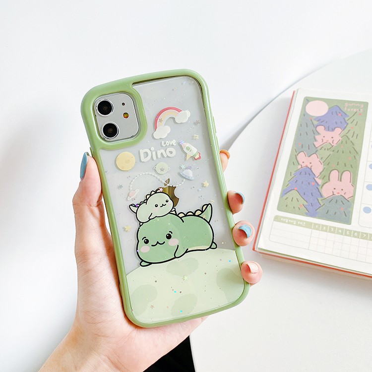 Ốp lưng iphone Dino V2 viền cong 5/5s/6/6plus/6s/6splus/7/7plus/8/8plus/x/xr/xs/11/12/pro/max/plus/promax | BigBuy360 - bigbuy360.vn