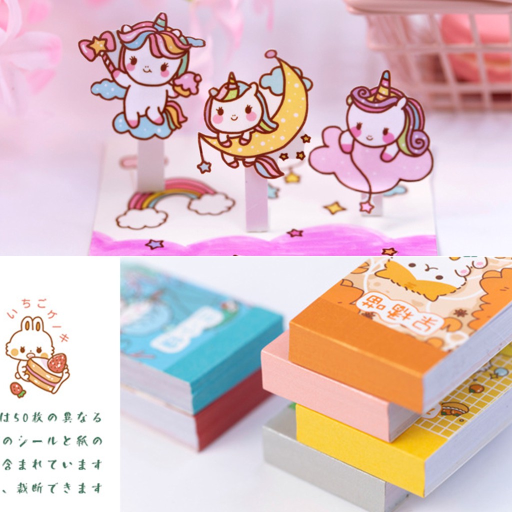 Cuốn 50 miếng sticker đóng thành cuốn mẫu các con vật đáng yêu