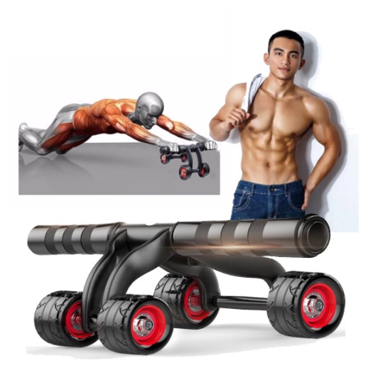 Con lăn tập cơ bụng gym yoga Con lăn tập cơ bụng 4 bánh tại nhà