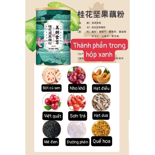 Bột Củ Sen Dưỡng Lý Tư Thất Nhan Hộp Thiếc 500gr