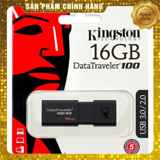 USB 4GB/8GB/16GB Kingston DataTraveler 100 G3