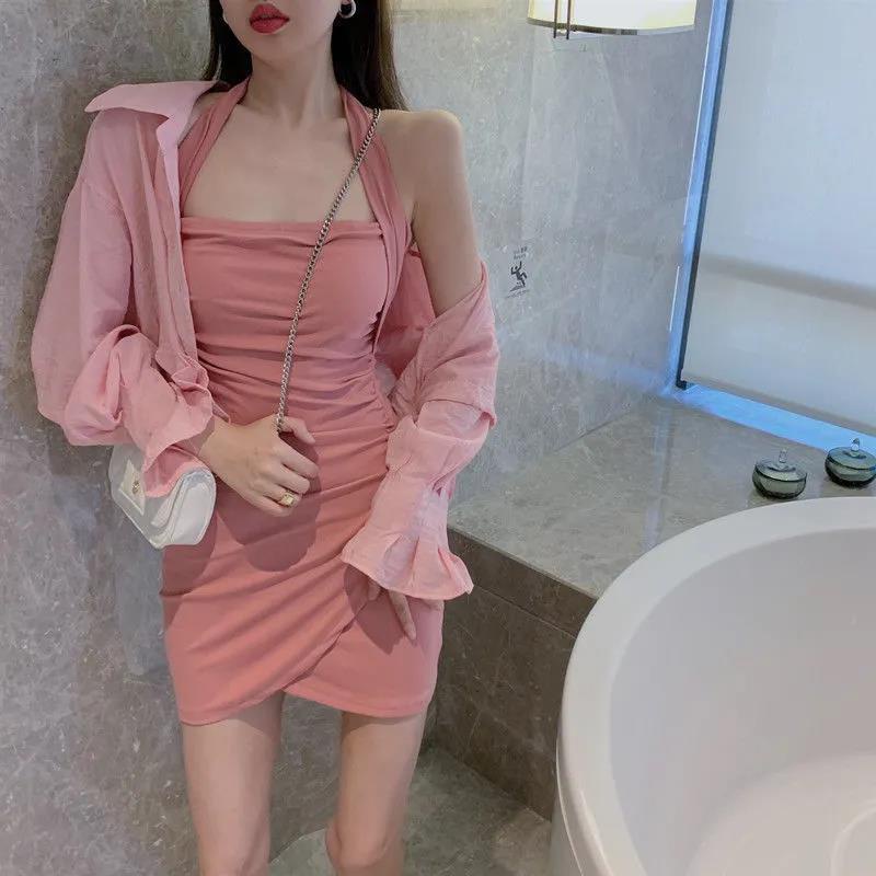 Đầm cổ yếm COZOK thiết kế thắt dây nhấn eo xinh xắn thời trang cho nữ