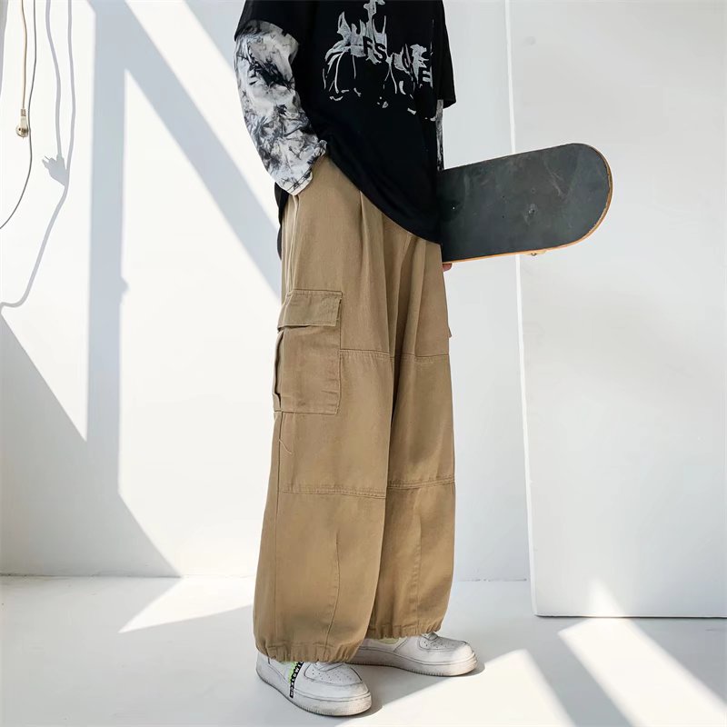 Quần ống rộng phong cách cổ điển thời trang Hàn Quốc dành cho nam và nữ