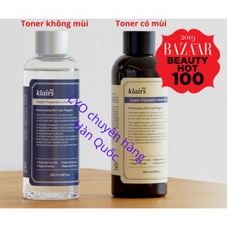 Nước hoa hồng Klairs Supple Preparation Unscented Toner và Klairs Supple Preparation Facial Toner 180ml