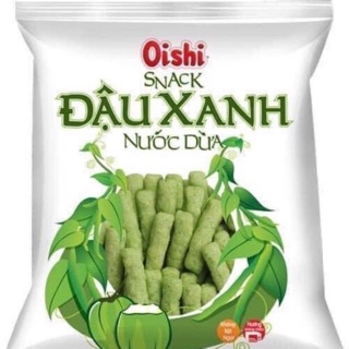 (Túi 10 gói x 14g) bánh Snack (bim bim) Oishi đậu xanh nước dừa