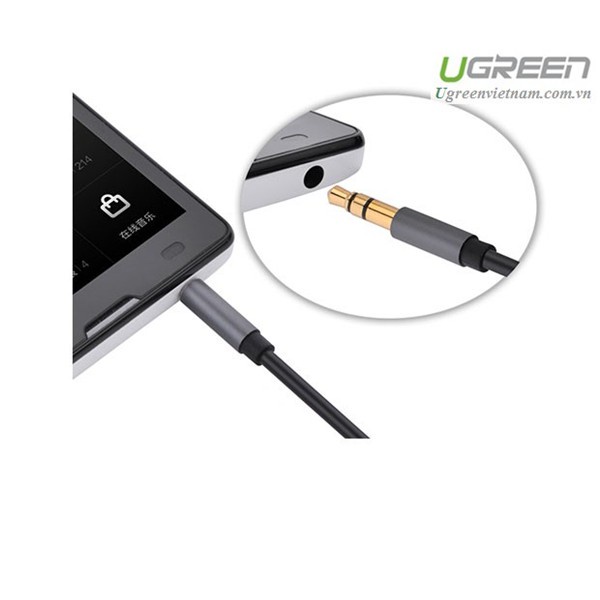 Cáp Audio 3.5mm 0.5M Ugreen 2 đầu mạ vàng 24K chính hãng Ugreen 10723