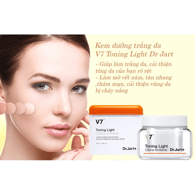 (Chính Hãng) Kem Dưỡng Trắng Và Tái Tạo Da V7 Toning Light Dr.Jart+ 50ml Hàn Quốc