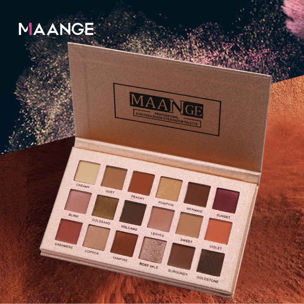 MAGEFY Bảng phấn mắt có phấn má hồng sáng bóng 18 màu trangBảng Phấn Mắt  Lì / Nhũ Kháng Nước Lâu Trôi | BigBuy360 - bigbuy360.vn