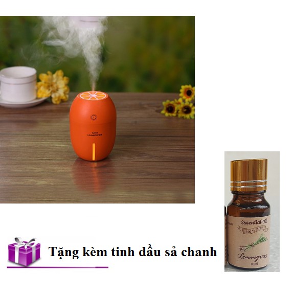 Máy khuếch tán tinh dầu tạo độ ẩm và đuổi muỗi Lemon Humidifer - Tặng kèm tinh dầu sả chanh