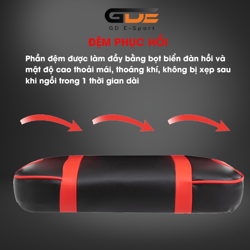 Ghế Xoay Chơi Game, Ghế Gaming Bọc Da PU GD E-sport Model GD-02  Mẫu Mới 2022 Hàng Nhập Khẩu Chất Lượng