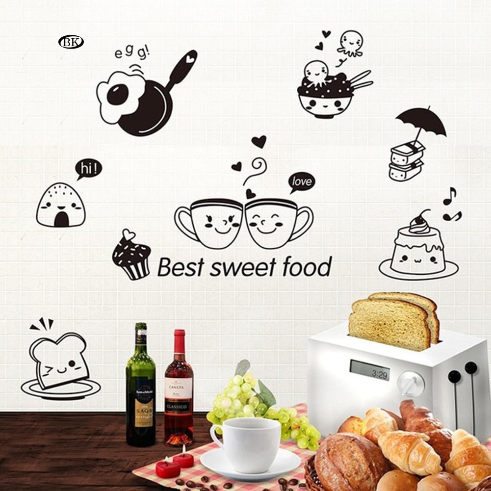 Nhãn Dán Tường Trang Trí Phòng Ăn / Ăn / Cà Phê Họa Tiết Bánh Ngọt / Thức Ăn Ngọt Ngào