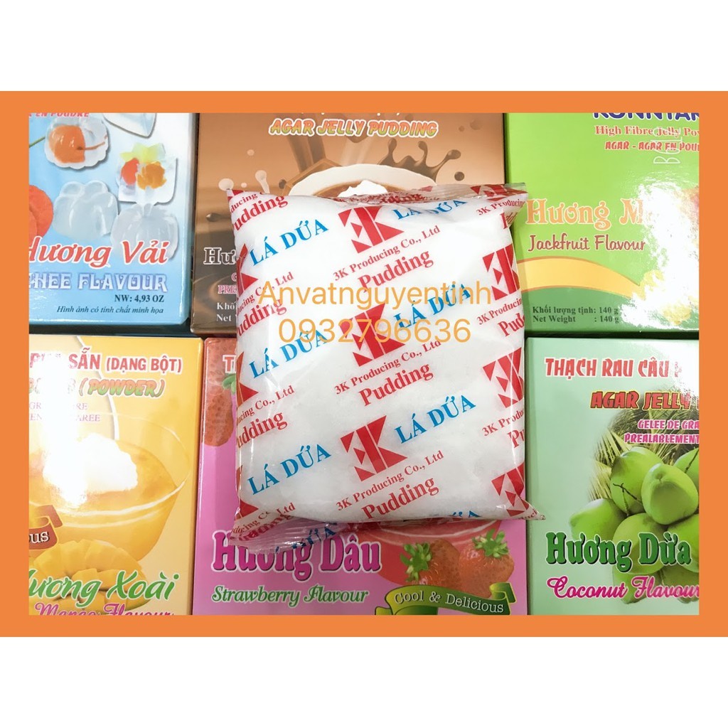 Bột Thạch Rau Câu Pha Sẵn KONNYAKU 140g/ hộp đủ vị