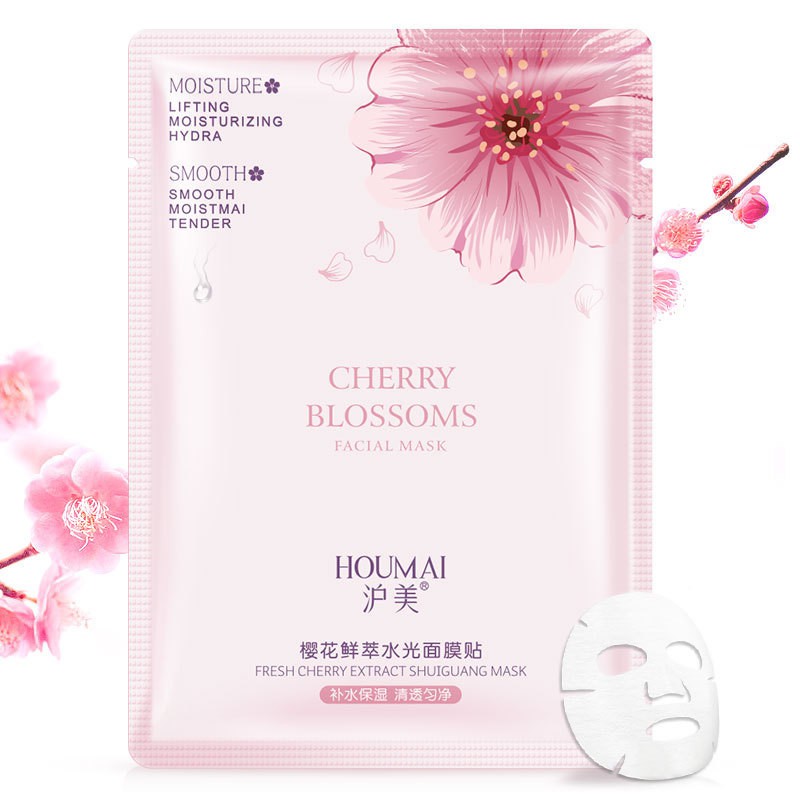 Combo 10 mặt nạ Cherry Blossom Houmai Mask - Cấp ẩm, ngừa mụn, thải độc, sáng mịn da