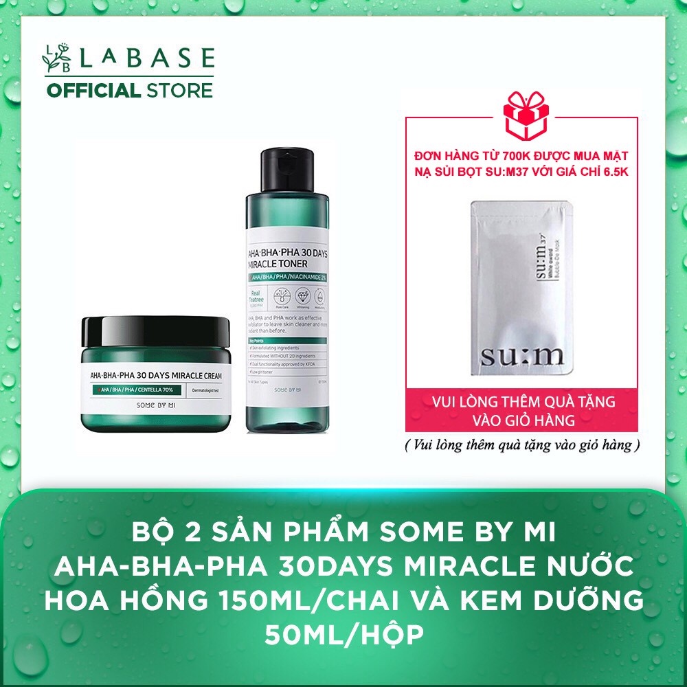 Bộ 2 Sản Phẩm Some By Mi AHA-BHA-PHA 30Days Miracle Nước hoa hồng 150ml/chai và Kem dưỡng 50ml/hộp Full - Hàng Nhập Khẩu