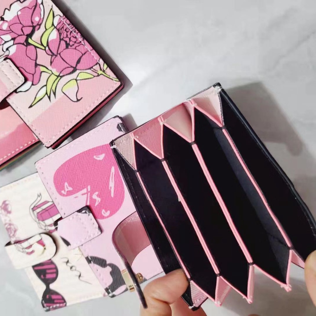 Ví Da PU Nhiều Ngăn Đựng Thẻ In Họa Tiết Tinh Tế