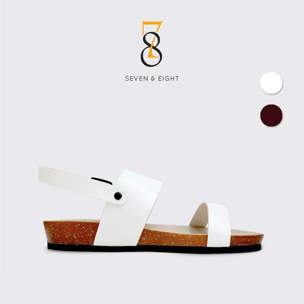 Sandal Siêu Nhẹ Hai Quai Ngang Đế Bệt Seven & Eight 3cm - SQN0001