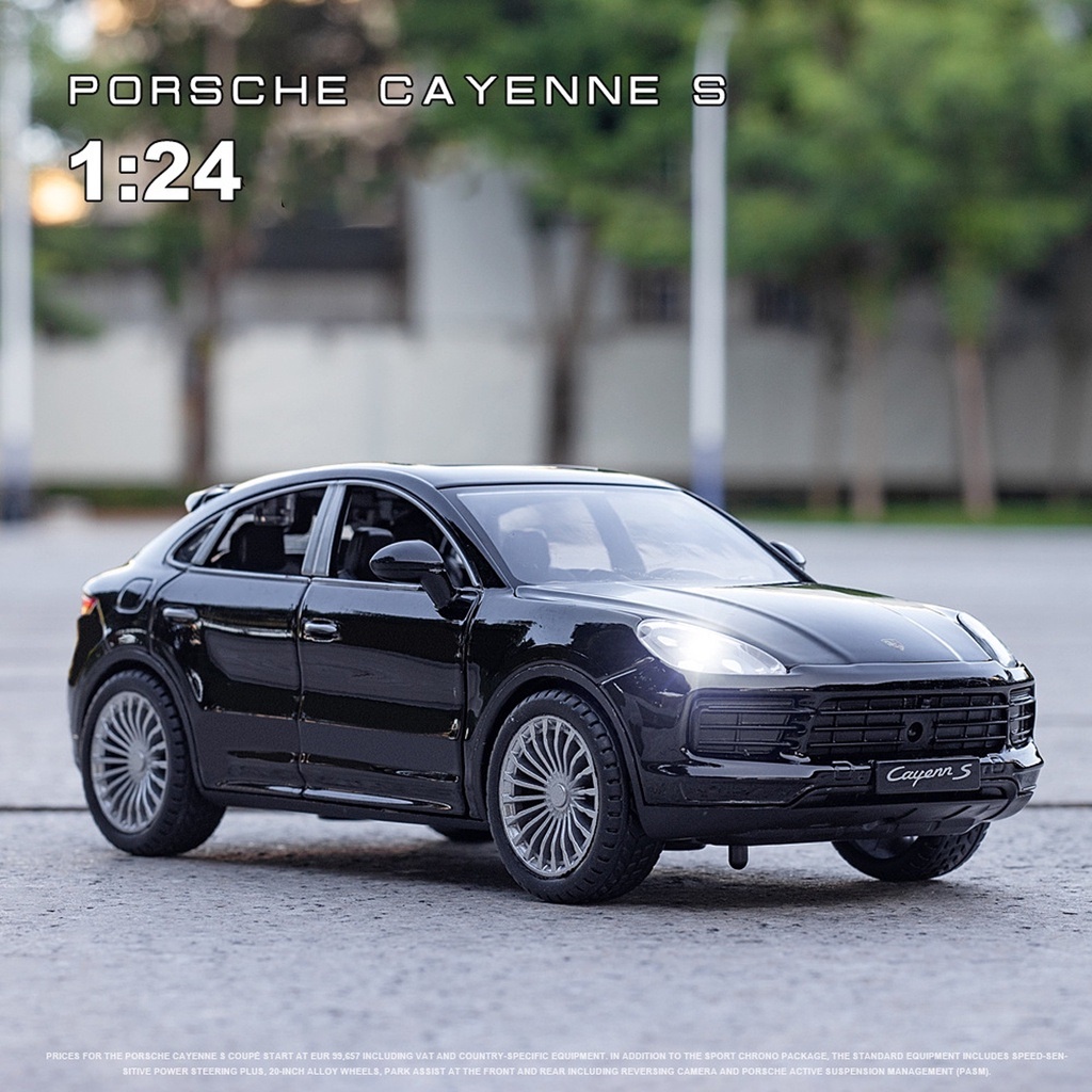 Mô hình tĩnh hợp kim siêu bền Porche Cayenne S tỉ lệ 1:24 có cửa, cốp sau và nắp capo mở được, có đèn và âm thanh