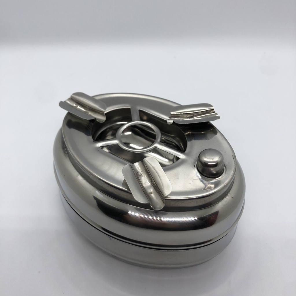 Gạt tàn thuốc nút bấm inox loại lớn cao cấp tiện dụng