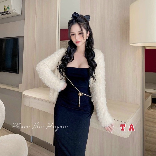 Áo khoác len cardigan lông hàng đẹp Quảng Châu