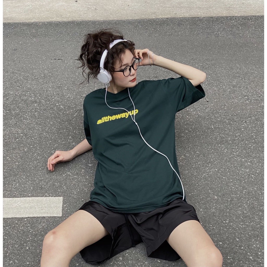 ÁO THUN TAY LỠ PHOM RỘNG ALTHEWAYUP MÀU XANH LÁ CỰC ĐẸP