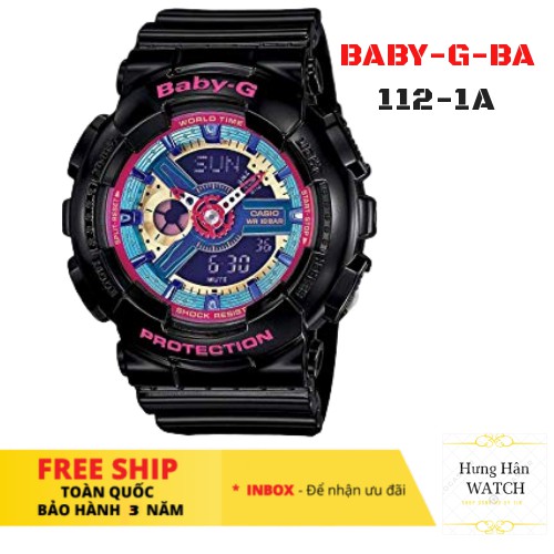 Baby-G BA-112-1A Đồng hồ thể thao nữ full phụ kiện [Hưng Hân Shop]